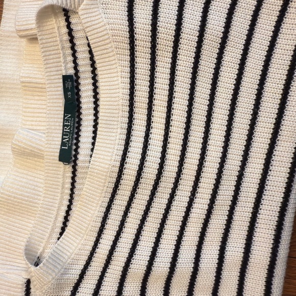 Lauren Ralph Lauren Black and White Striped Crew Neck Sweater - Picture 6 of 10